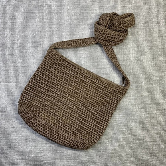 The Sak 90s Y2K Vintage Crochet Crossbody Bag Small Size Tan Brown - Picture 1 of 9